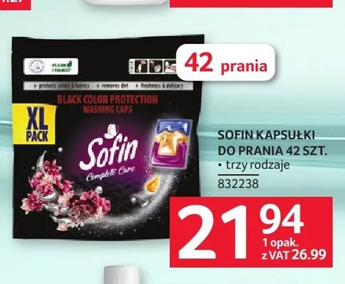 Kapsułki do prania Sofin 42szt. promocja w Selgros
