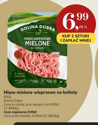Mięso mielone wieprzowe na kotlety Dolina Dobra promocja w Market Point