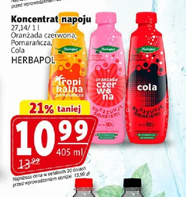 Koncentrat napoju Oranżada czerwona Herbapol promocja w Prim Market