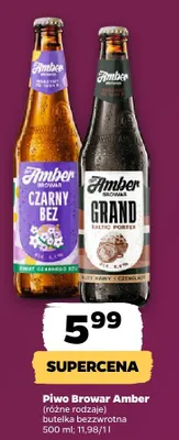 Piwo Browar Amber czarny bez butelka bezwrotna promocja w Netto