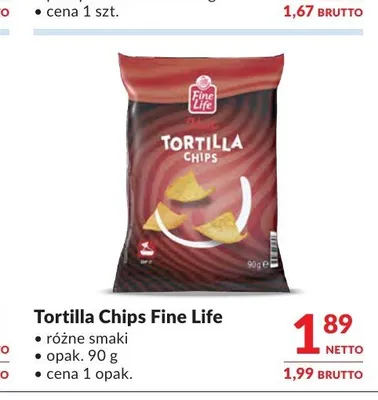 Tortilla Chips Fine Life solone promocja w Makro