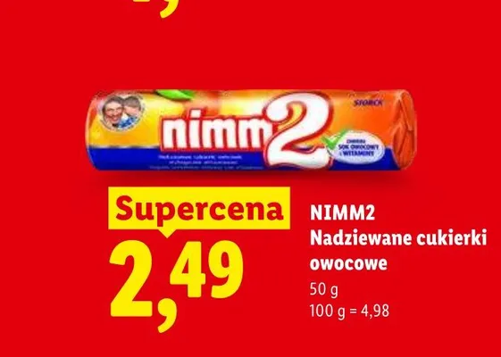 Nadziewane cukierki owocowe Nimm2 promocja w Lidl