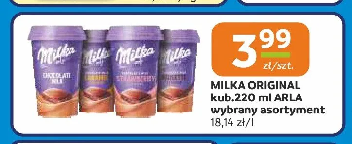Napój mleczny Milka Original 220ml promocja w Społem Częstochowa