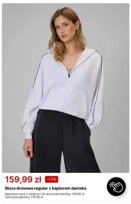 Bluza dresowa regular z kapturem damska 4F promocja w 4F