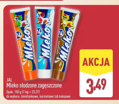 Mleko słodzone zagęszczone śmietankowe Jal promocja w Aldi