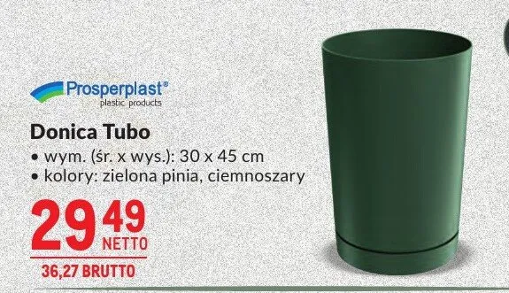 Donica Tubo wym. (śr. x wys.): 30 x 45 cm kolory: zielona pinia, ciemnoszary promocja w Makro