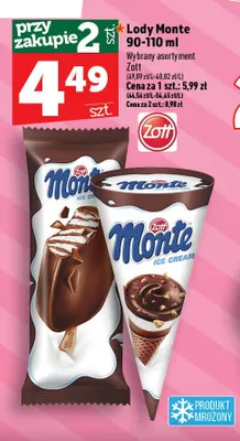 Lody Monte na patyku promocja w TOPAZ