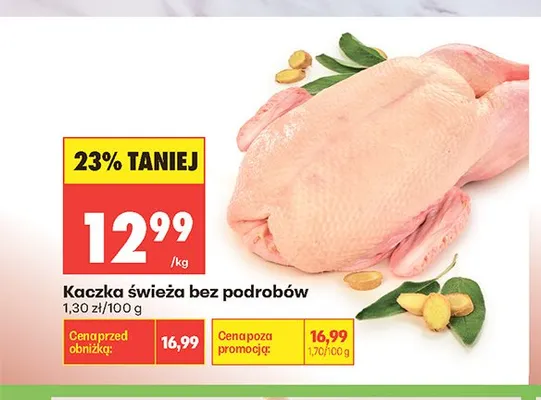 Kaczka świeża bez podrobów promocja w Biedronka