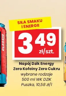 Napój Dzik Energy Zero Kofeiny Zero Cukru promocja w emma MARKET