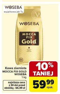 Kawa ziarnista Woseba Mocca Fix Gold promocja w Carrefour