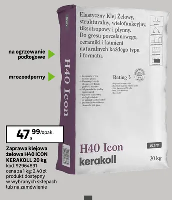 Zaprawa klejowa żelowa H40 Icon Kerakoll promocja w Leroy Merlin