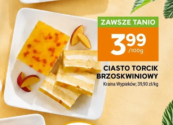 Ciasto Torcik Brzoskwiniowy Kraina Wypieków promocja w Stokrotka