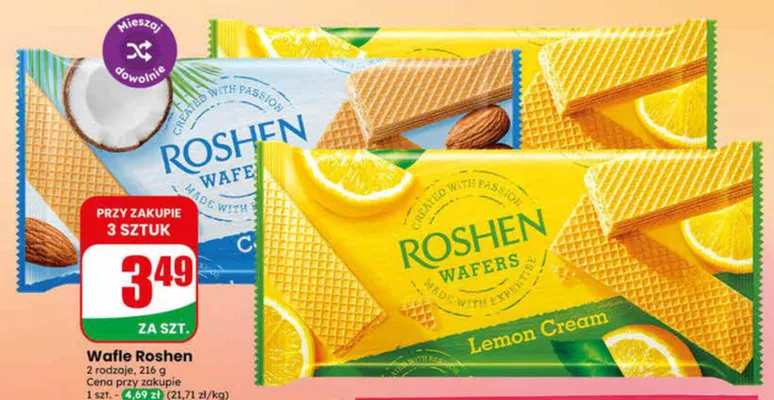 Wafle Roshen Lemon Cream promocja w Dino