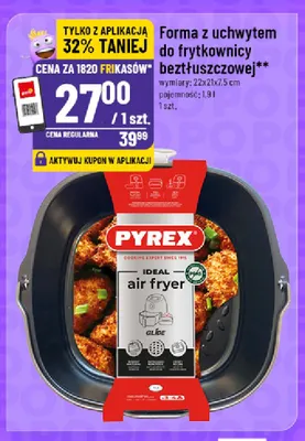 Forma z uchwytem do frytkownicy beztłuszczowej Pyrex 1,9 l 22x21x7,5 cm promocja w POLOmarket