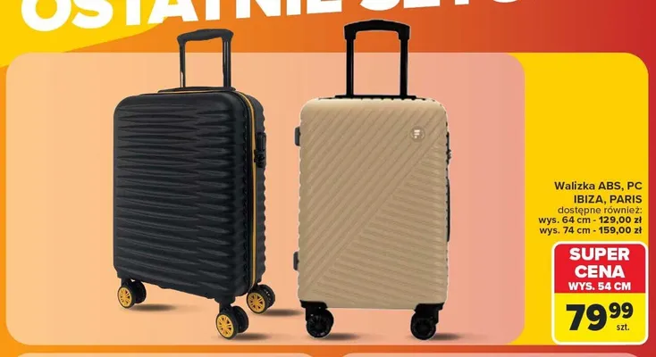 Walizka ABS PC Ibiza Paris wys. 74 cm promocja w Carrefour