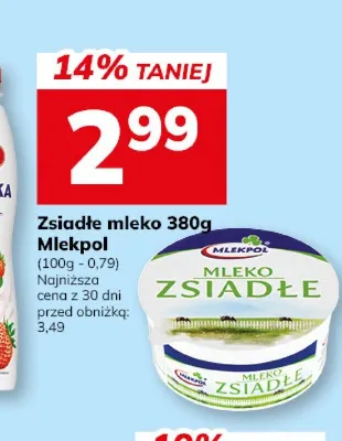 Mleko zsiadłe Mlekpol promocja w Hitpol
