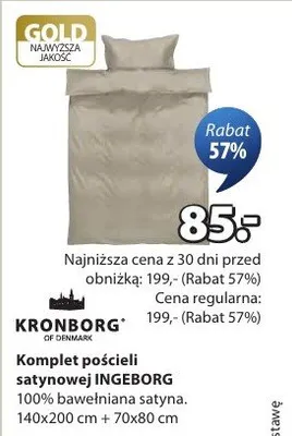 Komplet pościeli satynowej INGEBORG promocja w Jysk