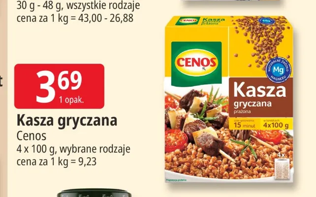 Kasza gryczana Cenos 4-pak 100 g promocja w Leclerc