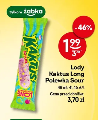 Lody Kaktus Long Polewka Sour promocja w Żabka