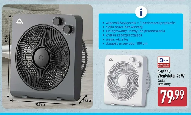 Wentylator AMBIANO 45W promocja w Aldi