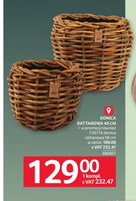 Donica rattanowa 56 cm promocja w Selgros