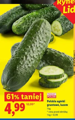 Polskie ogórki gruntowe luzem promocja w Lidl