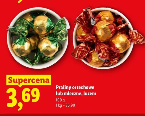 Praliny mleczne luzem promocja w Lidl