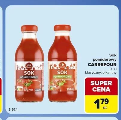 Sok pomidorowy Carrefour Classic pikantny promocja w Carrefour Market