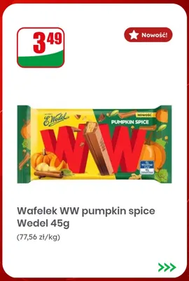 Wafelek WW pumpkin spice Wedel promocja w Dino