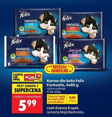 Karma dla kota Fantastic, różne rodzaje promocja w Biedronka