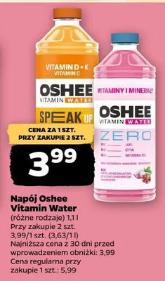 Napój Vitamin Water, różne rodzaje promocja w Netto