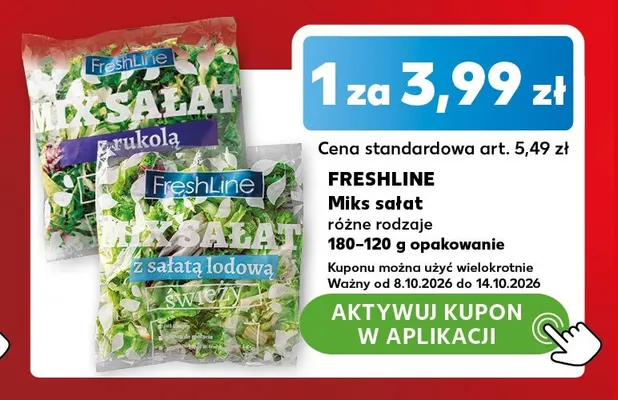 Miks sałat z sałatą lodową FreshLine promocja w Kaufland