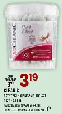 Patyczki higieniczne Pure Effect, 100 szt. promocja w Drogerie Natura