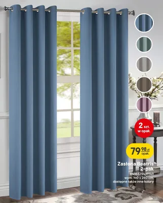 Zasłona Beatris 2-pak promocja w Castorama
