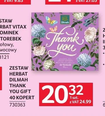 Zestaw herbat Dilmah Thank You Gift 40 kopert promocja w Selgros