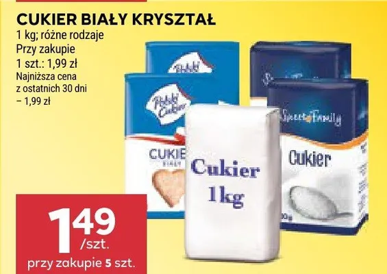 Cukier biały kryształ promocja w Stokrotka