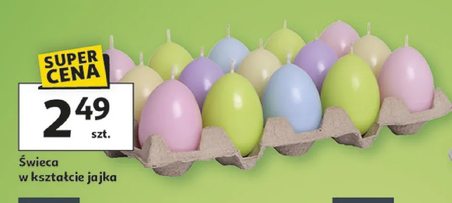 Świeca w kształcie jajka promocja w Auchan