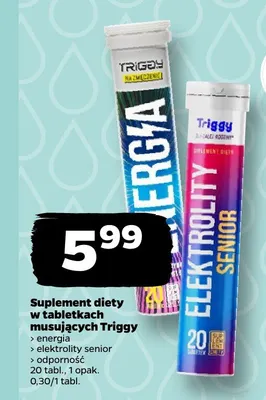 Suplement diety w tabletkach musujących Triggy Energia promocja w Netto
