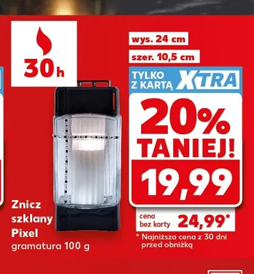 Znicz szklany Pixel promocja w Kaufland