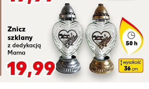 Znicz szklany z dedykacją Mama promocja w Kaufland