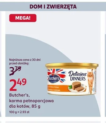 Karma pełnoporcjowa dla kotów Butcher's Delicious Dinners promocja w Rossmann
