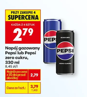 Napój gazowany Pepsi Zero promocja w Biedronka