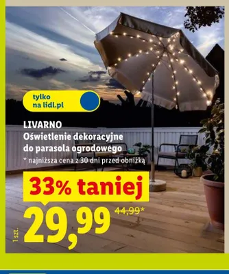 Oświetlenie dekoracyjne do parasola ogrodowego LIVARNO promocja w Lidl