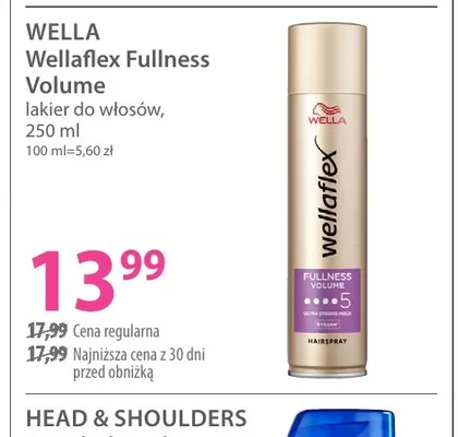 Wellaflex Fullness Volume lakier do włosów Wella promocja w Hebe