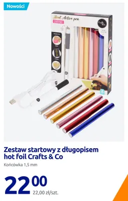 Zestaw startowy z długopisem hot foil Crafts & Co promocja w Action