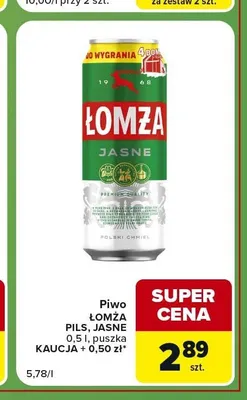 Piwo Łomża Pils promocja w Carrefour Express