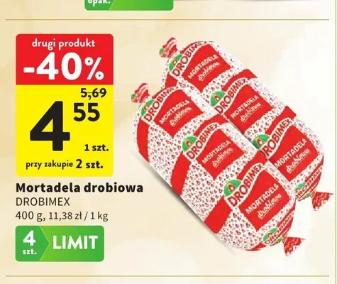 Mortadela drobiowa Drobimex promocja w Intermarche