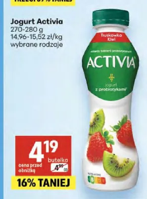 Jogurt Activia truskawka kiwi promocja w Delikatesy Centrum
