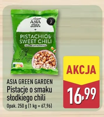 Pistacje o smaku słodkiego chili Asia Green Garden promocja w Aldi