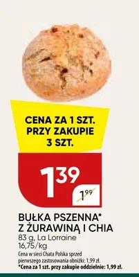 Bułka pszenna z żurawiną i chia promocja w Chata Polska